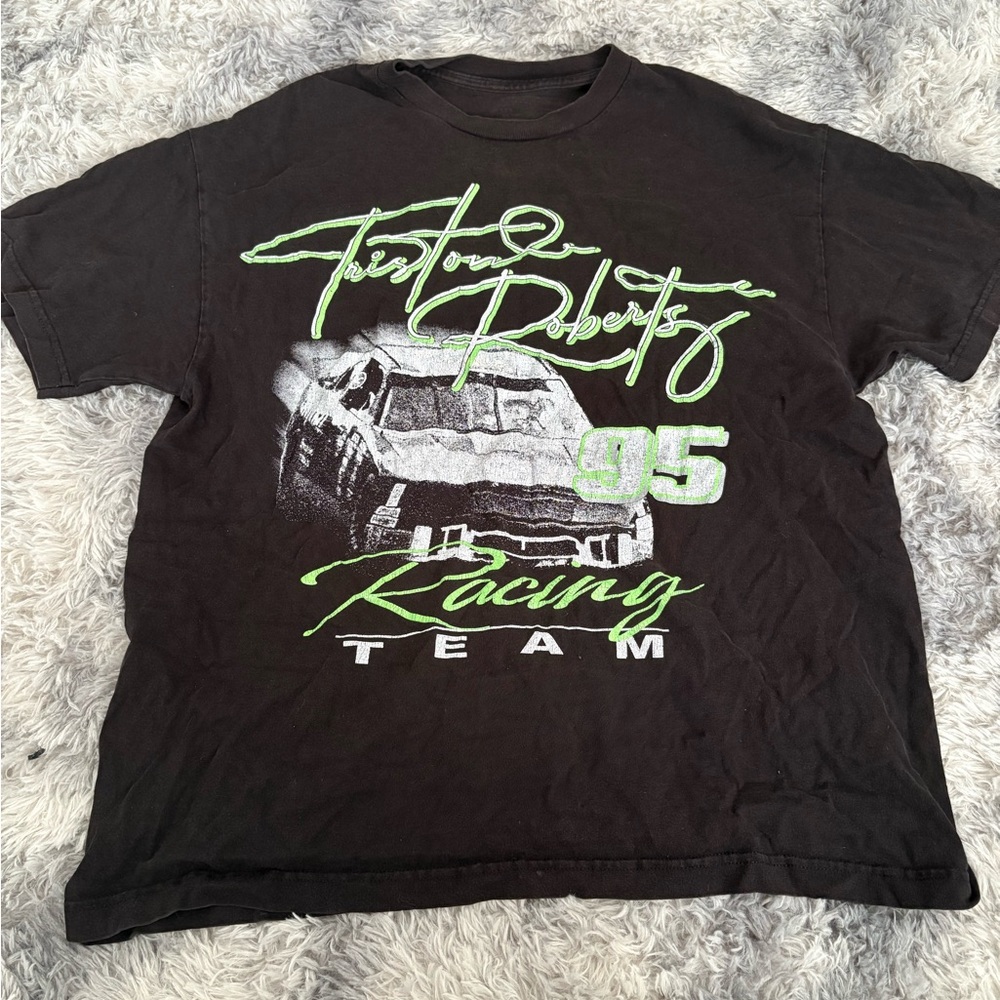 Brandy Melville Black Racing Graphic Tee